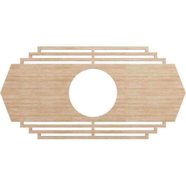 Ekena Millwork Chrysler Wood Fretwork Pierced Ceiling Medallion, Alder, 16"W x 8"H x 4 1/4"ID x 1/4"T CMWP16X08X0250CSAL - main